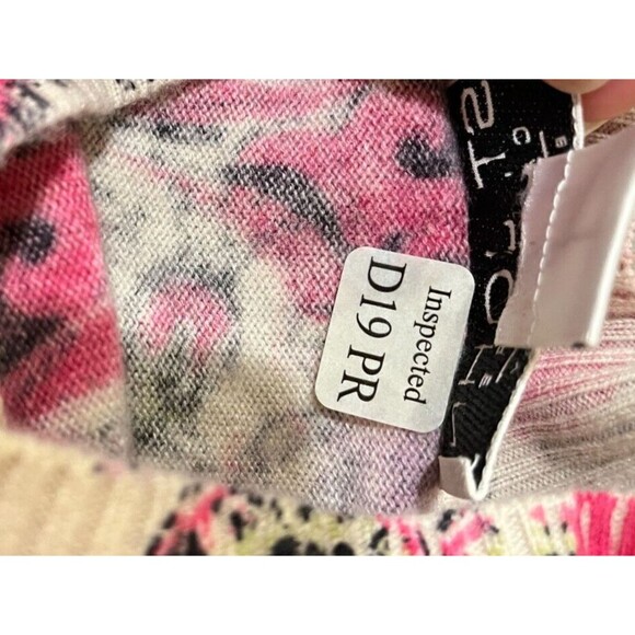 ST. JOHN by Marie Gray 100% CASHMERE PINK Floral SLEEVELESS TOP SIZE Large Tank - Picture 9 of 11